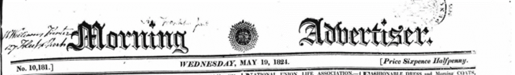 Morning Advertiser Wednesday May 19 1824
